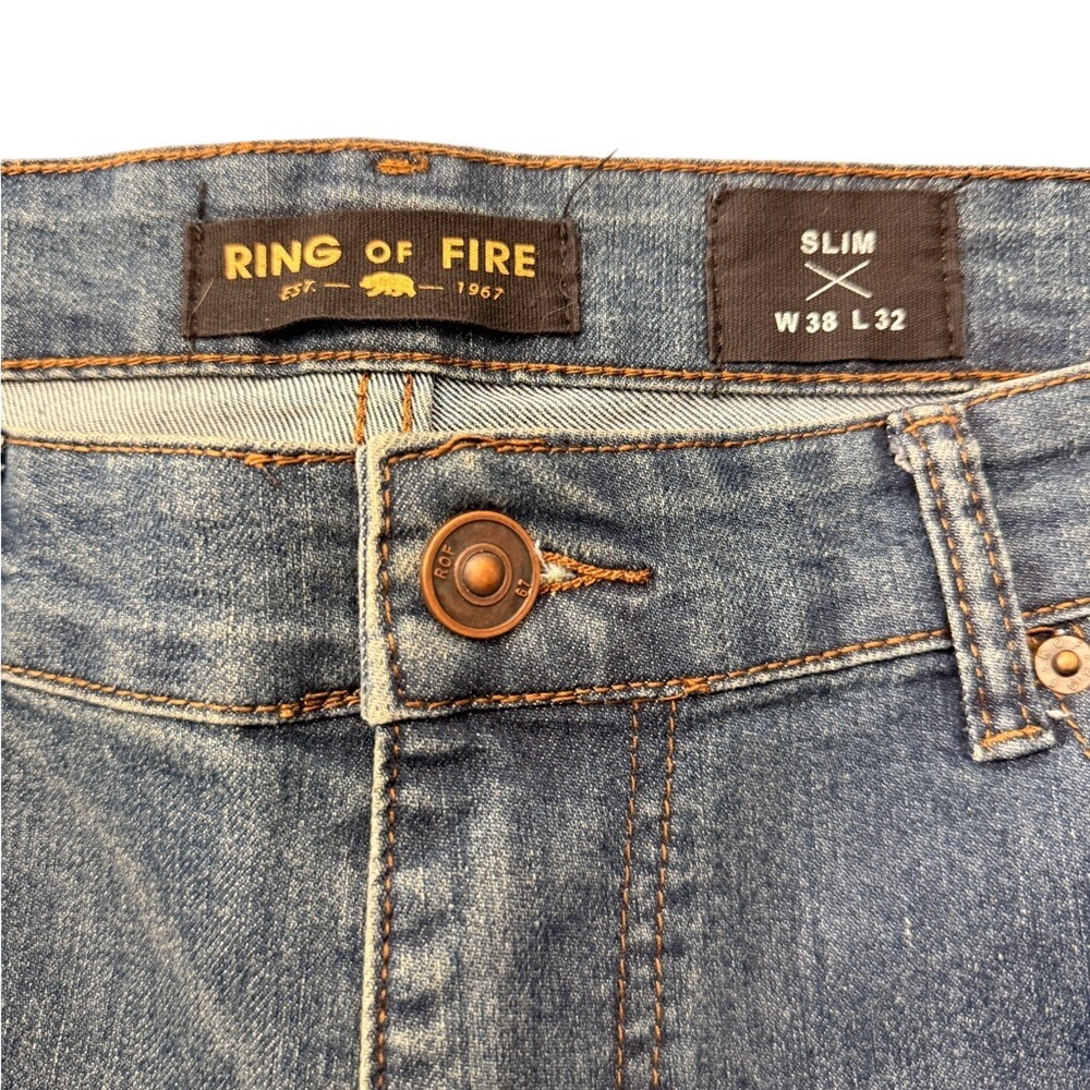 Ring of Fire Men's‎ Light Blue Slim Jeans - Picture 5 of 9